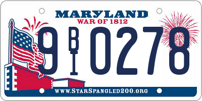 MD license plate 9BI0278