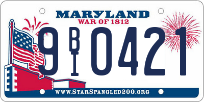 MD license plate 9BI0421