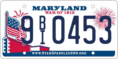 MD license plate 9BI0453