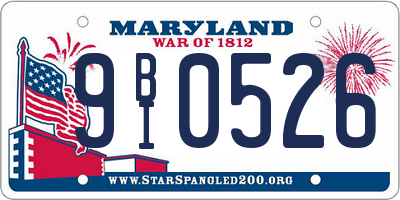 MD license plate 9BI0526