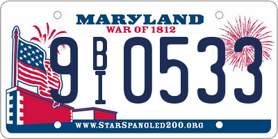 MD license plate 9BI0533