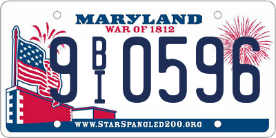 MD license plate 9BI0596
