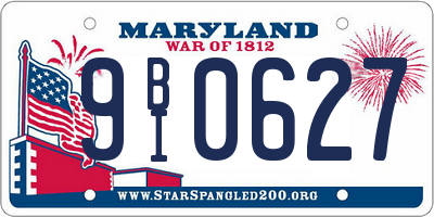MD license plate 9BI0627