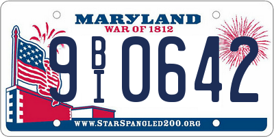 MD license plate 9BI0642
