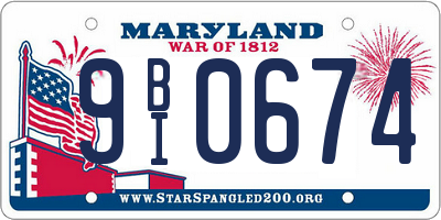 MD license plate 9BI0674