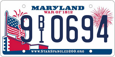 MD license plate 9BI0694