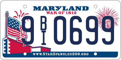 MD license plate 9BI0699
