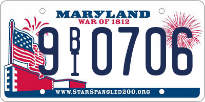 MD license plate 9BI0706