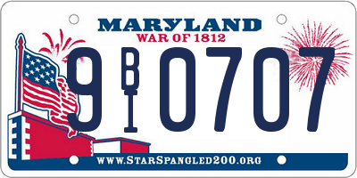 MD license plate 9BI0707