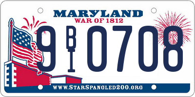 MD license plate 9BI0708