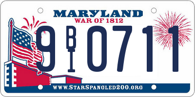 MD license plate 9BI0711
