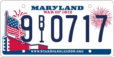 MD license plate 9BI0717