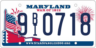 MD license plate 9BI0718