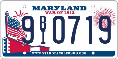 MD license plate 9BI0719