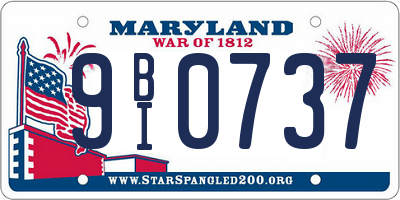 MD license plate 9BI0737