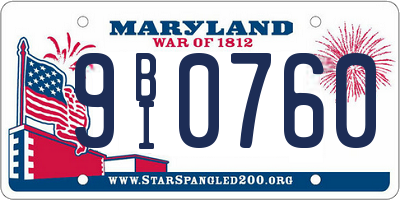 MD license plate 9BI0760