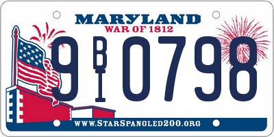 MD license plate 9BI0798