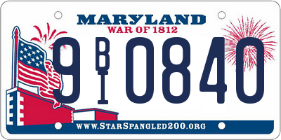 MD license plate 9BI0840
