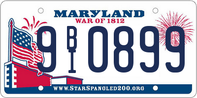 MD license plate 9BI0899