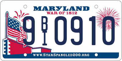 MD license plate 9BI0910