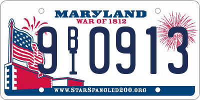 MD license plate 9BI0913