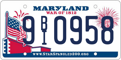 MD license plate 9BI0958