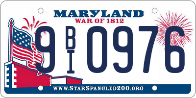 MD license plate 9BI0976