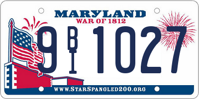 MD license plate 9BI1027