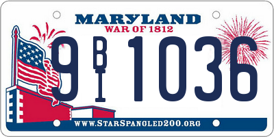 MD license plate 9BI1036
