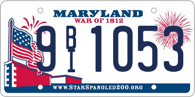 MD license plate 9BI1053