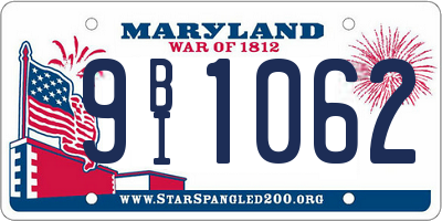 MD license plate 9BI1062