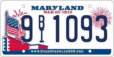 MD license plate 9BI1093