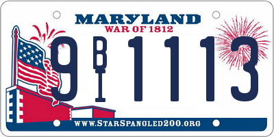 MD license plate 9BI1113