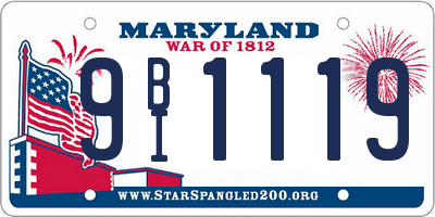 MD license plate 9BI1119
