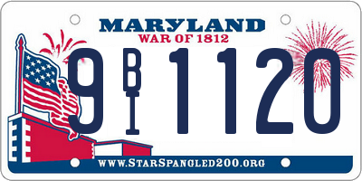 MD license plate 9BI1120