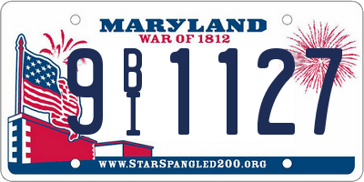 MD license plate 9BI1127