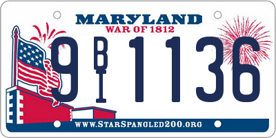 MD license plate 9BI1136