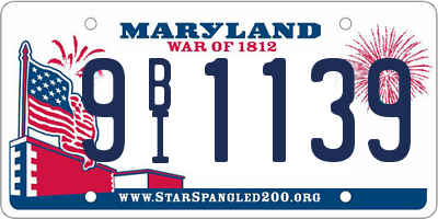 MD license plate 9BI1139