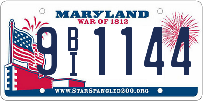 MD license plate 9BI1144