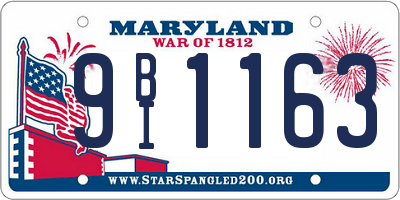 MD license plate 9BI1163