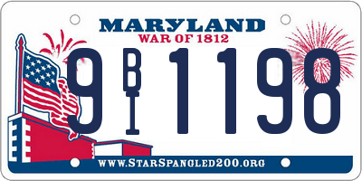 MD license plate 9BI1198