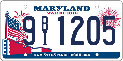 MD license plate 9BI1205