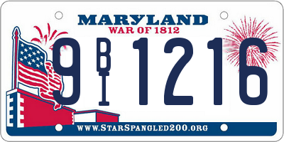 MD license plate 9BI1216