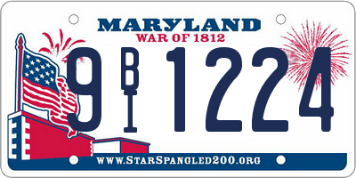 MD license plate 9BI1224
