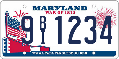 MD license plate 9BI1234