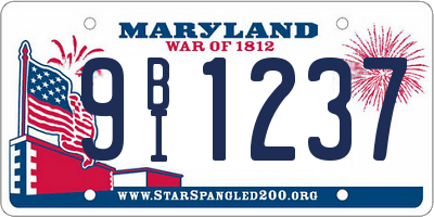 MD license plate 9BI1237