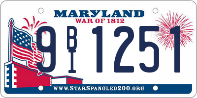 MD license plate 9BI1251