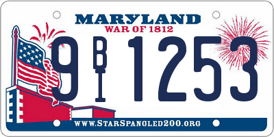 MD license plate 9BI1253