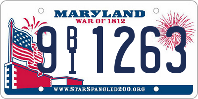 MD license plate 9BI1263