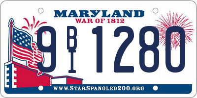 MD license plate 9BI1280